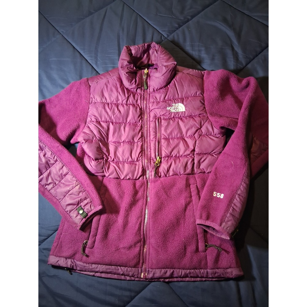 The North Face 550 Down Hybrid Fleece Jacket Purple‎ Womens XS Full Zip Puffer